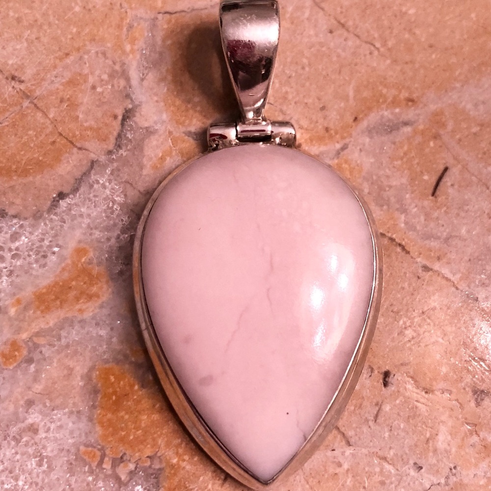 Pink Opal Sterling Silver pendant 1.75” GORGEOUS